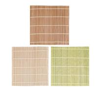 Machify - Juego de 3 alfombrillas de sushi Makisu, rollo de sushi de 9.4 x 23.8 cm, incluye verde, blanco, madera carbonizada, para herramientas de cocina japonesas de arroz con algas marinas