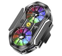 Machify Sf06 RGB LED enfriador de teléfono con ventiladores duales, tres modos de refrigeración para Android y, disipación de calor optimizada para jugadores, viene con clip universal