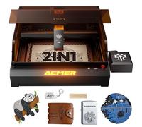 Machine de gravure laser ACMER P3 2 en 1 10 W à diode et 2 W IR avec caméra, marqueur laser métal haute vitesse 48000 mm/min pour les personnalisateurs, les ateliers créatifs,400 x 390 mm