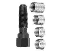 Macho de reenroscado, inserciones de bujía, 5 piezas de herramienta de reparación de roscas de bujía, kit de rosca de reparación de reenroscado de acero al carbono de bujía, kit de inserciones de esca