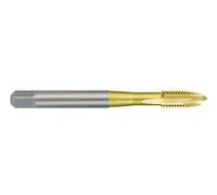 Macho de roscar HSS-TiN M DIN 371 tipo B, rectificado, para crear roscas precisas en metal y otros materiales.