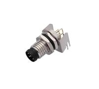 Macho hembra M8 3 4 5 6 8 polos pines montaje trasero en ángulo recto con conexión a tierra tipo PCB impermeable IP67 M10 conectores de sensor de tornillo(Dark Grey,PCB_GROUNDED_M8_5 PIN B-CODE)