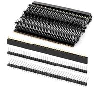 Macho y Hembra Cabezal de Conector de Tiras, 2.54 mm Pin Headers Recta de Unica Hilera Placa, 40 Pines Breakaway PCB Soldadura para Arduino Prototype Shield, 45 Piezas, 3 Tipos