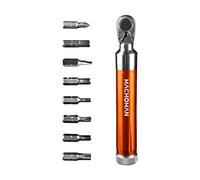 MACHOMAN Destornillador de Carraca Reversible 1/4", Juego de 9 Piezas con Puntas CR-V, Mango de Aluminio Compacto, Trinquete Manual para Mecánica, Bricolaje, Coche, Moto y Bicicleta, RCW209