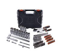 Machoman Maletín Herramientas 119 Piezas, Vasos Cr-V y Puntas Hex | Carracas reversibles 72 dientes, Torx Allen PH SL, bricolaje hogar garaje