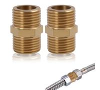 Machón Reducido De Latón 1/2 Pulgada, Conector Hexagonal Doble Macho Para Conexión De Tubería, Resistente A La Corrosión Y Oxidación, 2 Unidades, Ideal Para Baños, Calefacción Y Aire Acondicionado