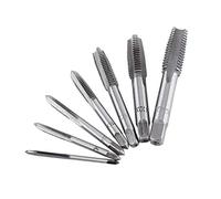 Machos 7 Piezas Machos roscados métricos de rosca de acero M3, M4, M5, M6, M8, M10, M12, Macho de acero con cojinete métrico Macho de ranura recta M3-M12