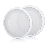 MACHSWON 2 cubiertas redondas blancas de 4 pulgadas para parrilla de altavoz, cubiertas universales para altavoces de techo/agujeros para cine en casa, RV o instalación marina