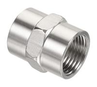 MACHSWON 201 - Adaptador de conector hexagonal de rosca hembra a hembra G1/2 de acero inoxidable, 3 unidades