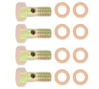 MACHSWON 4 juegos de tornillos de banjo de rosca métrica para coche, adaptador de ajuste de freno M6 x 1,0 mm con arandelas M6