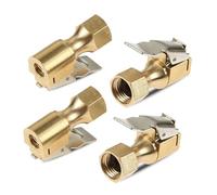 MACHSWON 4 portabrocas de aire con clips de 1/4 pulgadas hembra NPT de flujo cerrado con conector para inflador de neumáticos, accesorios de compresor