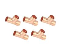 MACHSWON 5 conectores en T de cobre de 0.47 pulgadas, 12 mm de diámetro interior de 0.8 mm de grosor, alta presión, a prueba de fugas, conector de tubería en forma de T para fontanería y HVAC