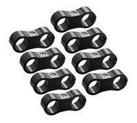 MACHSWON 8 abrazaderas separadoras de manguera AN6 negras para coche, abrazadera de montaje de línea de combustible de aluminio, adaptador de manguera divisora para línea de combustible 3/8, línea de