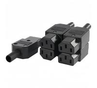 MACHSWON AC250 V 10 A 3 terminales adaptador de alimentación conector colocado, C13 hembra IEC320 adaptador en línea, conectores de enchufe de alimentación, 5 piezas