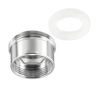 MACHSWON Adaptador de grifo de rosca M22 x 1.0 macho a M18 x 1.0, conector aireador cromado para filtro de agua de manguera de jardín, color plateado