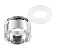MACHSWON Adaptador de grifo de rosca M22 x 1.0 macho a M20 x 1.0, conector aireador cromado para filtro de agua de manguera de jardín, color plateado