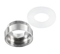 MACHSWON Adaptador de grifo de rosca M22 x 1.0 macho a M24 x 1.0, conector aireador cromado para filtro de agua de manguera de jardín, color plateado