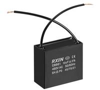 MACHSWON CBB61 10uF Condensador de ventilador de techo 450 V CA 25/70/21 ± 5% 50/60 Hz cilindro 47 x 25 x 42,5 mm con 2 cables Condensadores de película de polipropileno metalizado, 1 unidad.