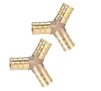 MACHSWON Conector de manguera de latón de 12 mm o 1/2 pulgada en forma de Y, conector de 3 vías para agua, combustible y aire, 5 unidades