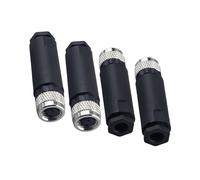 MACHSWON Conector macho M8 de 3 pines, conector circular industrial de código A de 8 mm, sensor cableable de 60 V 4 A CA/CC IP67 adaptador de tipo recto