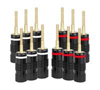 MACHSWON Flex Pin Banana Plugs - Conector de altavoz chapado en oro de 24 quilates para cable de altavoz, cine en casa, placa de pared, receptor de audio/video y sistemas de sonido (6 pares/12 piezas)