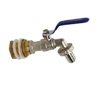 MACHSWON IBC Adaptador de tanque de latón IBC Grifo de tanque de agua de 3/4 pulgadas Grifo de rosca de manguera de jardín Grifo de válvula de tanque de agua Conector de manguera con base