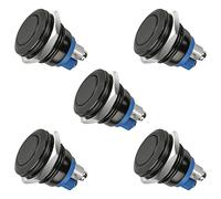 MACHSWON Interruptor de botón momentáneo, interruptor de metal impermeable de 12 V con LED, agujero de montaje de 16 mm, liberación redonda de empuje y mantenimiento, para automoción, motocicleta