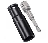 MACHSWON Juego de accesorios de enchufe de 1/2 pulgada de profundidad de 6 puntos de impacto de 3 pulgadas de longitud y adaptador de vástago hexagonal de 1/4 pulgadas