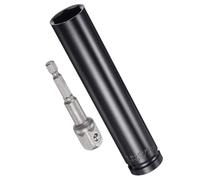 MACHSWON Juego de accesorios de enchufe de 1/2 pulgada de profundidad de 6 puntos de impacto de 6 puntos de 6 pulgadas de longitud y adaptador de vástago hexagonal de 1/4 pulgadas