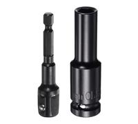 MACHSWON Llave de vaso de 1/2 pulgada de 10 mm de profundidad de 6 puntos de 3 pulgadas de longitud con adaptadores de vástago hexagonal de 1/2 a 1/4 pulgadas, kit de accesorios de adaptador de