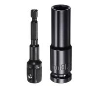 MACHSWON Llave de vaso de 1/2 pulgada de 13 mm de profundidad de 6 puntos de 3 pulgadas de longitud con adaptadores de vástago hexagonal de 1/2 a 1/4 pulgadas, kit de accesorios de adaptador de