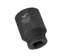 MACHSWON Llave de vaso de impacto de 40 mm de profundidad con diseño de 6 puntos, acero Cr-V tratado térmicamente de 78 mm de longitud, tamaños métricos