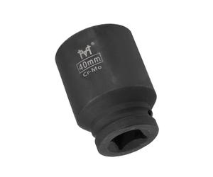 MACHSWON Llave de vaso de impacto de 40 mm de profundidad con diseño de 6 puntos, acero Cr-V tratado térmicamente de 78 mm de longitud, tamaños métricos