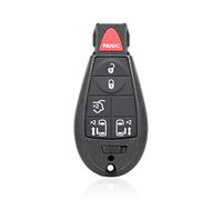 MACHSWON Llavero de repuesto para entrada sin llave de coche para Dodge Grand Caravan para Chrysler Town y Country, 6 botones con chip de llave de puerta ID46, negro, M3N5WY783X 433 MHz