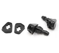 MACHSWON Paquete de 2 boquillas para limpiaparabrisas - Kit de repuesto de boquilla de chorro de agua para limpiaparabrisas de coche con piezas de goma, accesorios de plástico negro de doble agujero