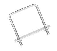 MACHSWON Perno cuadrado en U, juego de 2 pernos en U de acero inoxidable 304 M6 de 60 mm de ancho interior de 80 mm de longitud con tuercas y placa de marco para automóviles, barcos, remolques