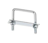 MACHSWON Perno cuadrado en U, juego de 2 pernos en U M8 de acero de 82 mm, ancho interior de 75 mm de longitud con tuercas y placa de marco para automóviles, barcos, remolques