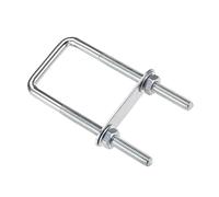 MACHSWON Perno cuadrado en U, juego de 4 pernos en U M8 de acero de 40 mm, ancho interior de 120 mm de longitud con tuercas y placa de marco para automóviles, barcos, remolques