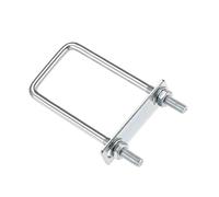 MACHSWON Perno cuadrado en U, juego de 4 pernos en U M8 de acero de 50 mm de ancho interior de 130 mm de longitud con tuercas y placa de marco para automóviles, barcos, remolques