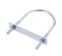 MACHSWON Perno redondo en U, 1 juego de pernos en U M8 de aleación de acero chapado en zinc, 90 mm, ancho interior de 150 mm de longitud con tuercas y placa de marco para automóviles, barcos,