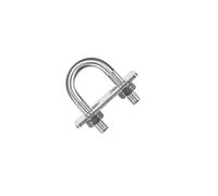 MACHSWON Perno redondo en U, juego de 2 pernos en U de acero inoxidable 304 M8 de 25 mm de ancho interior de 49 mm de longitud con tuercas y placa de marco para automóviles, barcos, remolques