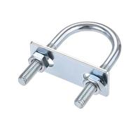 MACHSWON Perno redondo en U, juego de 4 pernos en U M8 de aleación de acero chapado en zinc de 35 mm de ancho interior de 75 mm de longitud con tuercas y placa de marco para automóviles, barcos,