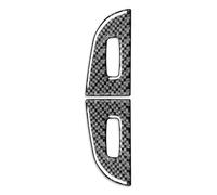 MACHSWON Pomo de control de ventilación de fibra de carbono negro para Dodge RAM 1500 2500 3500 2013-2018, calcomanía de cubierta de panel de salida de CA para salpicadero central, juego de 2 piezas