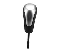 MACHSWON Pomo de palanca de cambios automático compatible con BMW Serie 1 3 E81 E82 E87 E90 E91 E92 E93 2004-2013, piel sintética negra con mango de cambio de costura blanca