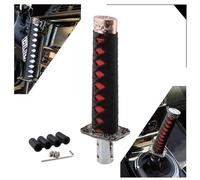 MACHSWON Pomo de palanca de cambios Katana Samurai con 4 adaptadores, ajuste universal, compatible con coches manuales, la mayoría de los coches automáticos con 4 adaptadores, negro y rojo