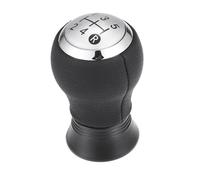 MACHSWON Pomo de palanca de cambios manual de 5 velocidades, palanca de cambios delantera para Toyota Yaris 2005-2010, piel sintética color negro y plateado, 1 unidad