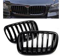 MACHSWON Rejilla frontal ABS negro brillante para BMW X5 E70 X6 E71 2006 2008 2009 2010 2011 2012 2013, 2 unidades
