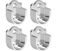 MACHSWON Soporte de barra de armario de aleación de zinc de 19 mm, soportes de extremo de barra de armario, soportes de barra de brida para montaje en pared, poste de ducha de baño, 4 piezas