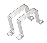 MACHSWON Soporte de conector de puntal en forma de U de 68 x 72 mm, abrazadera cuadrada de acero inoxidable 304 para puerta, soporte de barra cerrada, 2 unidades