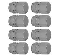 MACHSWON Tapas de válvula de vástago de neumático gris para coche, 8 unidades, a prueba de polvo, forma hexagonal, tapón de aleación de aluminio